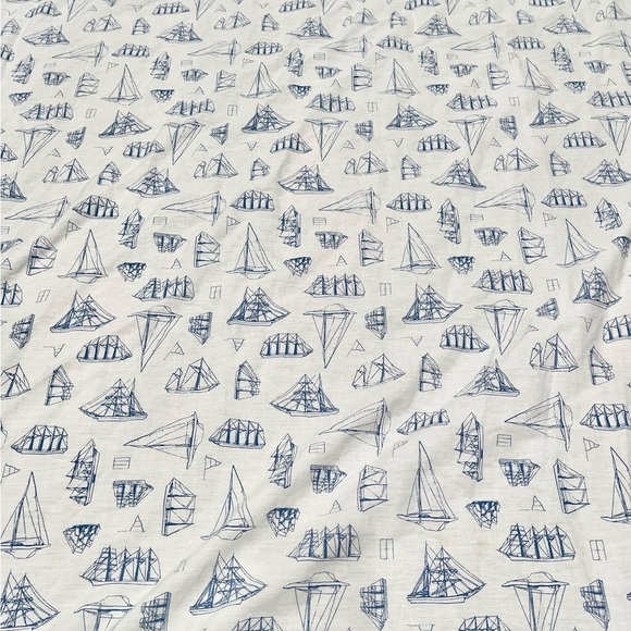 NAUTICA WHITEWOOD SAILBOATS BLUE (1) Full Double FLAT SHEET - Picture 3 of 4